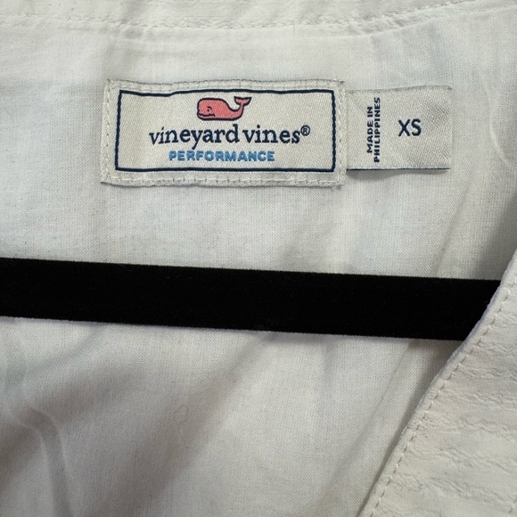 VINEYARD VINES Women Seersucker Harbor Dress Size XS White V Neck nautical - Picture 3 of 7
